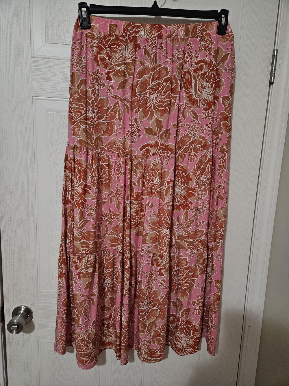 Pink Floral Maxi Skirt